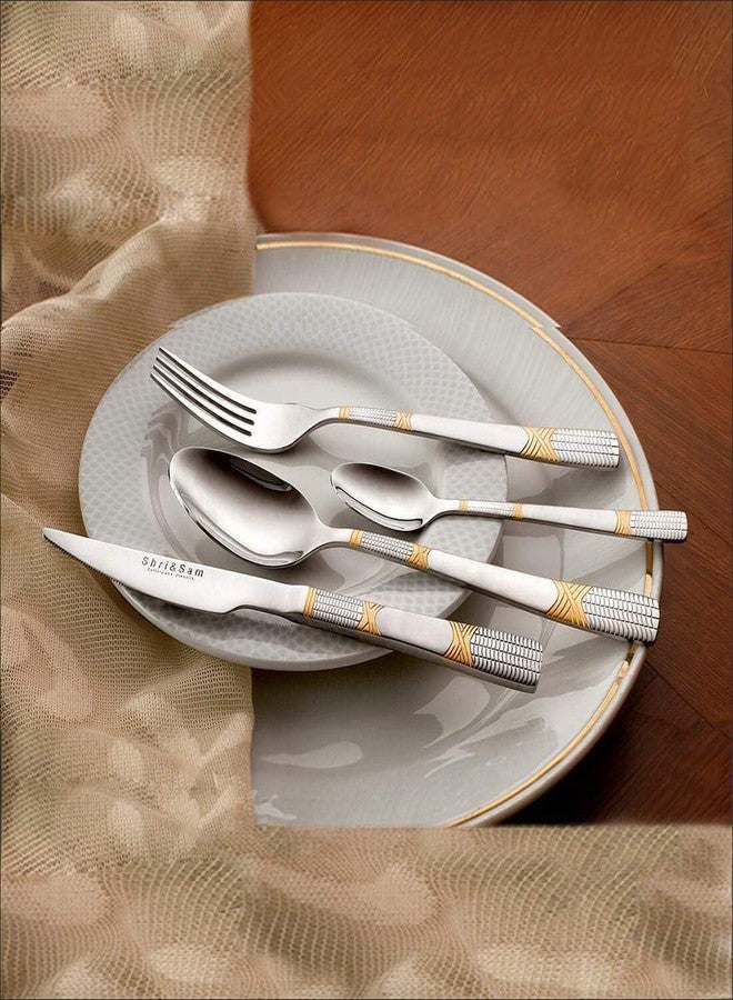 Shri & Sam Lush Stainless Steel Cutlery Set, 24-Pieces, Silver - Image 3